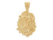 14k Gold Plated 25mm x 32mm Chunky Nugget Textured Medallion Pendant