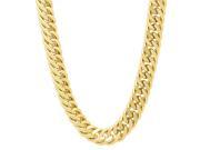 9mm 14k Gold Plated Double Cuban Link Curb Chain Necklace 30