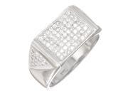 Size 13 Men s Solid .925 Sterling Silver Rhodium Plated Ring Iced Out with Real Micro Pave CZ Stones
