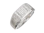 Size 13 Men s Solid Rhodium Plated Ring Iced Out with Real Micro Pave Cubic Zirconia CZ Stones