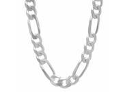 8mm Solid 925 Sterling Silver Figaro Link Italian Crafted Chain 30