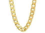 12mm 14k Gold Plated Cuban Link Curb Chain Necklace 40