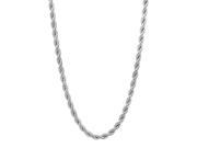 2mm Rhodium Plated French Rope Chain Necklace 16