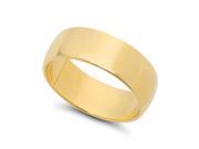Adult Classic 14k Yellow Gold Plated Half Round Domed Heavy Plated Wedding Band Ring Size 7