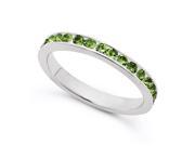Women’s Sterling Silver Peridot Green CZ August Birthstone Eternity Band Ring Size 7