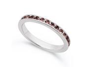 Women’s June Alexandrite Pink CZ Birthstone Sterling Silver Eternity Ring Band Size 5.5