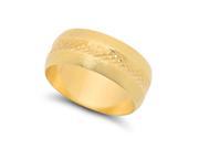 14k Gold Plated Textured Edged Unisex Adult Wedding Band Ring Size 9