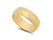 Wide Polished Yellow Gold Layered Milgrain Edges Wedding Band Ring Size 8