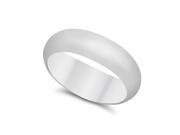 Pure Sterling Silver Plain High Polished Traditional Domed Wedding Band Size 7