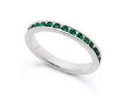 Sterling Silver May Eternity May Emerald Green Stackable Birthstone Band Ring Size 8