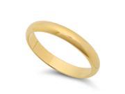 14k Yellow Gold Plated Domed Light Standard Fit Classic Wedding Band Ring Size 10