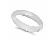 Classic Light Sterling Silver Polished Dome Wedding Band Plain Ring Size 5