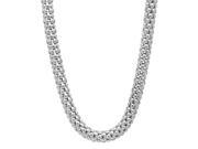 7mm Rhodium Plated Popcorn Chain Necklace 20