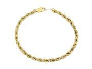 4mm Braided 14k Gold Plated Twisted Rope Link Rounded Chain Bracelet 9