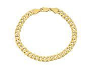14k Yellow Gold Plated 6mm Cuban Curb Beveled Link Chain Bracelet 8