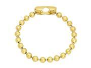 6.5mm 14k Yellow Gold Plated Pelline Style Rounded Ball Chain Bracelet 9
