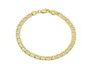 5mm Smooth 14k Yellow Gold Plated Mariner Link Anchor Chain Bracelet 9