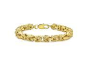 8mm 14k Yellow Gold Plated Rope Textured Byzantine Squared Link Chain 8
