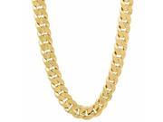 6mm 14k Gold Plated Concave Cuban Link Curb Chain Necklace 24