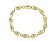 6mm 14k Yellow Gold Plated Roped Leaf Bullet Shaped Squared Link Chain 9