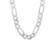 9.5mm Solid 925 Sterling Silver Figaro Link Italian Crafted Chain 18
