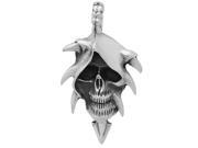 Highly Polished Solid .925 Sterling Silver 28 mm Grim Reaper Pendant