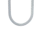 7mm Rhodium Plated Nugget Chain Necklace