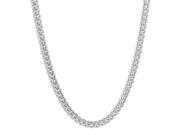 4mm Rhodium Plated .925 Sterling Silver Miami Curb Chain Necklace 22
