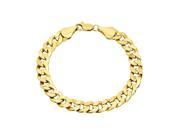 9mm 14k Yellow Gold Plated Cuban Curb Faceted Link Chain Bracelet 9