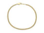 Small 3mm 24k Gold Plated Cuban Curb Faceted Link Chain Bracelet 8