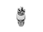 Highly Polished .925 Sterling Silver 14.5 mm Crowned Skull Pendant