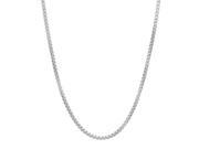 1.7mm Rhodium Plated Solid .925 Sterling Silver Round Box Chain Necklace 18