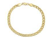 14k Yellow Gold Plated 5mm Cuban Curb Double Link Chain Bracelet 9