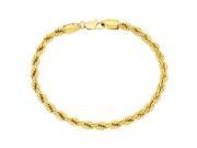 5mm Rounded 14k Yellow Gold Plated Braided Rope Twisted Link Bracelet 9
