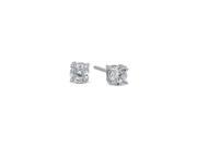 4MM Genuine 925 Sterling Silver Brilliant Cut Basket Set Clear Color Round CZ Stud Earrings