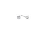 2.5MM Genuine 925 Sterling Silver Brilliant Cut Prong Set Clear Color Round CZ Stud Earrings