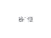 5MM Genuine 925 Sterling Silver Brilliant Cut Prong Set Clear Color Round CZ Stud Earrings