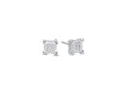 5MM Genuine 925 Sterling Silver Invisible Cut Basket Set Clear Color Square CZ Stud Earrings