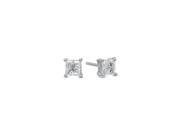 4MM Genuine 925 Sterling Silver Invisible Cut Basket Set Clear Color Square CZ Stud Earrings
