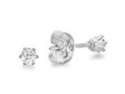 3mm Solid Stainless Steel Stud Round Brilliant Cut CZ Earrings