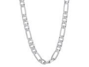 5mm Rhodium Plated Flat Figaro Link Chain Necklace 22