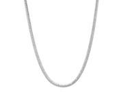 Thin 2mm Rhodium Plated Diamond Cut Solid Rounded Snake Link Chain 24