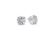 10MM Genuine 925 Sterling Silver Brilliant Cut Prong Set Clear Color Round CZ Stud Earrings