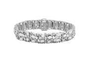 Mens Rhodium Plated Thin Light 13mm Solid Nugget Link Bracelet 7 Inch