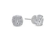 7MM Genuine 925 Sterling Silver Invisible Cut Prong Set Clear Color Round CZ Stud Earrings