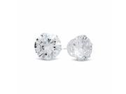 12MM Genuine 925 Sterling Silver Brilliant Cut Prong Set Clear Color Round CZ Stud Earrings