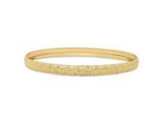 5.5mm Gold Plated Etched Starburst Pattern Bangle Bracelet Size Large