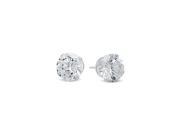9MM Genuine 925 Sterling Silver Brilliant Cut Prong Set Clear Color Round CZ Stud Earrings