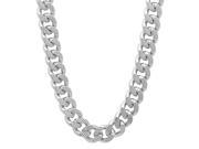 10mm Rhodium Plated Thick Cuban Curb Diamond Cut Grooved Link Chain 22