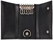 Winn Cowhide Napa Leather Mini Trifold Key Case Black